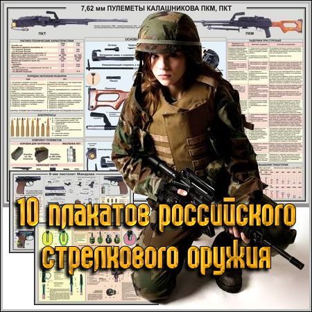 Обложка 10 плакатов российского стрелкового оружия